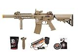 Lancer Tactical Gen 2 Durable Airsoft Gun SD M4 Polymer- Full/Semi-Auto Picatinny AEG Rifle with 0.20g BBS, Charger and Battery-Red Dot & Grip/Full Set