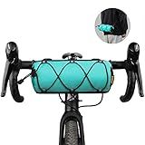 Rhinowalk Bike Handlebar Bag, Bicycle Front Bag Shoulder Bag Storage Bag with Shoulder Strap for Road Mountain Bike Cycling Travel (Lake blue)
