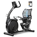 MERACH Recumbent Exercise Bikes for Home High-end Black | Recumbent Bike for Seniors Adults, Magnetic Recumbent Stationary Bike with Exclusive App, Heart Rate Handle, Adjustable Seat