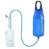 Waterdrop Gravity Water Filter Straw, Camping Water Filtration System, Water Purifier Survival for Travel, Backpacking and Emergency Preparedness, 1.5 gal Bag, 0.1 Micron, Light Blue
