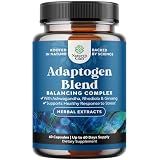 Herbal Adaptogen Mood Support Supplement - Calming Adaptogens Supplement for Stress & Cortisol Management with Ashwagandha Rhodiola Rosea & Maca Root - Vegan & Daytime Friendly - 60 Count