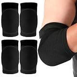 JolliLudo 2 Pairs Muay Thai Elbow Pads for Muay Thai Kick Boxing Wrestling Basketball Adjustable Elbow Protector Avoid Abrasions Bruises Sprains During Training to Ensure Sports Safety for Man (Black)