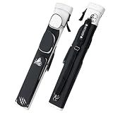 KONLLEN 2x4 Hard Pool Cue Case, 2 Cue Handles & 4 Shafts | Professional billiards cue case, padded hard shell, adjustable shoulder strap, large accessory pockets, non-slip base