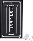 Large Professional Scoreboard Chalkboard for Cricket and 01 Darts Games - 15.5" x 9" Inch (39.3 x 22.9 cm) - Black Board - Eraser and 2 Chalk Pieces Included - by BetterLine