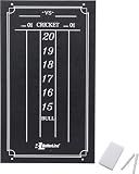 Large Professional Scoreboard Chalkboard for Cricket and 01 Darts Games - 15.5" x 9" Inch (39.3 x 22.9 cm) - Black Board - Eraser and 2 Chalk Pieces Included - by BetterLine