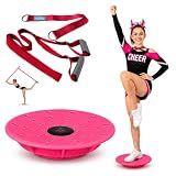 Artan Balance Leg Stretching Strap and Ballet Balance Board, 2 Pc. Set, Stretching, Disc Core Trainer and Flexibility Equipment for Dance, Gymnastics, Cheer or Figure Skating, Portable