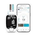 KETO-MOJO GK+ Bluetooth Glucose & Ketone Testing Kit + Free APP for Ketosis & Diabetes Support. 20 Blood Test Strips (10 Each), Meter, 20 Lancets, Lancing Device, and Control Solutions
