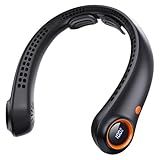 Taiofan Neck Fan Portable Rechargeable - Cooling Neck Fan with 5 Speeds, Hands-Free Bladeless Wearable Fan for Travel, Outdoor, Office, Summer Heat