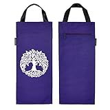 Yogalatest Yoga Sand Bag, Cotton Unfilled for Yogas, Weights and Resistance Training, Portable Fillable Weightlifting Sandbag, Tree of Life Print (Grape)