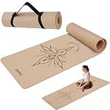 HAHE Yoga Mat Thick (8MM,1/3"), Eco-Friendly POE Non Slip Yoga Mat, High Rebound & Shock Absorption, Anti-Tear & Sweat-Resistant for Yoga, Fitness, Home, Workouts, Large Pilates Mats 72"x24" with Carrying Strap (Milk Coffee)