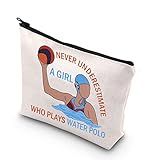 BDPWSS Water Polo Makeup Bag - Player Gift, Never Underestimate a Girl Who Plays Water Polo Toiletry Bag