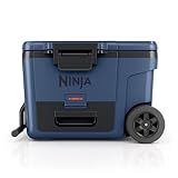 Ninja | Cooler | FrostVault 45QT Cooler with Wheels | Insulated with Temp Dry Storage Drawer | Keeps Ice Cold for Days | for The Beach, Camping, Picnics & More | Lakeshore Blue | FB245BL
