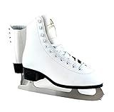 American Athletic Tricot Lined Ice Skates for Women - Recreational Figure Skates with Ankle Support, Padded Lining, Stainless Steel Blades - Suitable for Indoor & Outdoor Ice Skating (White, 6)