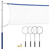 Franklin Sports Portable Badminton Set - Adult and Kids Badminton Net - Perfect Backyard/Lawn Game - Includes 4 Racquets - Recreational
