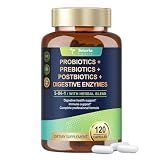 Totaria 5-in-1 Probiotic Prebiotic & Postbiotic for Women Men, 60 Billion CFU 24 Strains w/Digestive Enzymes, Prebiotic Fiber, Slippery Elm, Daily Complete Immune, Gut Health, 120 Day Supply