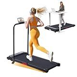 Folding Foldable Walking Pad Treadmill with Handle Bar and Adjustable Incline, 3.5HP Portable Electric Treadmills with Handles for Home Small, Home Treadmills with Incline, 0.6-7.6MPH, 350LBS