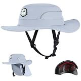 Tontron Waterports Hat with Hard Shell for Surfing, SUP,Kayaking and Watersports (US, Alpha, Medium, Gray)