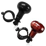 BWBWND 2 PCS Woodgrain Steering Wheel Spinner Knob, Smooth Turning Assist Grip Ball Driving Power Handle Spinner, Universal Steering Wheel Knob for Car Semi Truck Tractor Boat (Wood+Black)