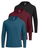 Real Essentials 3 Pack: Men's Dry Fit Wicking Long Sleeve Fishing Active Hoodie Pullover Sweatshirt (Big & Tall)-Set 2, Large