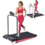 Small Treadmill for Home, Walking Pad Treadmill with Incline and Handle Bar | 3.0HP Electric Under Desk Treadmill for Small Space, 0.6-7.6MPH Portable Mini Exercise Treadmills, 350LBS Capacity