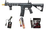 Lancer Tactical Gen 3 Programmable Trigger Hellion MLOCK 10" Lightweight Durable Polymer M4 Airsoft MLOK AEG w/Lipo Battery & Charger (ETU & MOSFET Included) (Black)