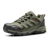 NORTIV 8 Men's Low Top Waterproof Hiking Shoes Trekking Trails Outdoor Work Shoes,Size 7,Army/Green/Black/Orange,160448_Low