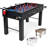 GoSports 54 Inch Full Size Foosball Table - Black Finish - Includes 4 Balls and 2 Cup Holders
