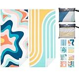 PY SUPER MODE 2 Pack Beach Towel - 75 x 35 inches Quick Dry Microfiber Beach Towels Oversized, Lightweight Soft and Absorbent Bath Towel Suitable for Swimming Pool Camping for Adults