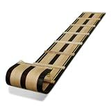 Flexible Flyer 6 Foot Classic Wood Toboggan Sled (Walnut) | 6' long wooden snow sled for 1 to 3 riders, with runner handles and pull rope, designed for kids and adults ages 5 and up
