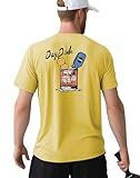 Fjalljós Pickleball Shirts for Men - UPF 50+ Quick Dry Performance Tee Short Sleeve T-Shirt for Pickleball Players（Day Dink Vibes/Yellow-L）