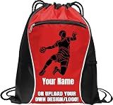 all about me company Personalized Handball Drawstring Bag – Custom Name Sports Backpack, Lightweight Gym Sack for Gear, Durable Cinch Bag for Training, Travel & Game Day Essentials