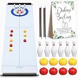 Capoda Tabletop Curling and Bowling Games Green Shower Game Set Include 8 Curling 6 Bowling 1 Mat 2 Magnetic Strip for Indoor Birthday Bridal Shower Gender Reveal Table Decoration Supplies(Greenery)