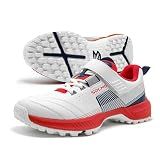 SOLM8 S70 Cricket Shoes for Men – Rubber Cleats for Turf & Grass, Secure-Fit Strap, Gel Cushion Insole, Reinforced Toe Guard – Bowler Performance Footwear Red Navy