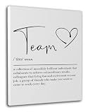 CarOptics Team Inspirational Quote Wall Art Canvas - Team Work Motivational Quotes Wall Art Decor for Home, Office, Workplace, 12 x 16 Inch(White)