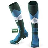 vvfxx Ski Socks - 2 Pairs Knee High Skiing Socks, Winter Warm Snowboard Thermal Socks