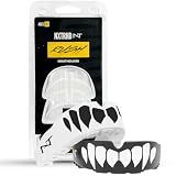 2 Pack Nxtrnd Rush Dual Layer Mouthguard, Custom Fit Sports Mouthpiece for Football, Boxing, MMA, Basketball, Hockey, Lacrosse, Youth & Adult (Black & White Fangs)