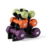 CAP 20 LB Set of Neoprene Dumbbells with Rack | 2, 3, 5 LB pairs
