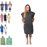 COR Surf Poncho Changing Towel Robe with Hood and Front Pocket | Thick Quick Dry Microfiber Wetsuit Poncho Towel for Surfing Beach Pool Swim (Large, Light Blue)