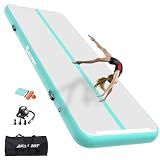AKSPORT Gymnastics Air Mat Tumble Track Tumbling Mat Inflatable Floor Mats with Air Pump for Home Use/Tumble/Gym/Training/Cheerleading/Parkour/Beach/Park/Water(Mint Green, 9.84ft)