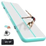 AKSPORT Gymnastics Air Mat Tumble Track Tumbling Mat Inflatable Floor Mats with Air Pump for Home Use/Tumble/Gym/Training/Cheerleading/Parkour/Beach/Park/Water(Mint Green, 9.84ft)