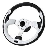 QYMOPAY 12.5inch Boat Steering Wheel, 3/4 Inch Axle Marine Steering Wheel Adapter, Yachts, Pontoon Boats white