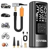 HOVVIDA Tire Inflator Portable Air Compressor, Air Pump for Car Tires 150PSI with Digital Pressure Gauge, Auto Shut-Off, 3X Faster Inflation, Cordless Bike Pump for Car, Motorcycle, Bike, Ball