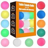 meizhouer Ping Pong Balls 12 Pack: 40mm 3 Star Colored ABS Plastic High Bounce for Kids Cat Table Tennis Enthusiast - Yard Practice Game (Pack of 12 - Multicolour)