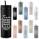 Rtteri 10 Pcs Employee Appreciation Gifts 16oz Plastic Team Cups Thank You Tumblers with Lids Straws Social Worker Month Gifts for Volunteer Team Coworkers Staff Teacher Nurse (Morandi)