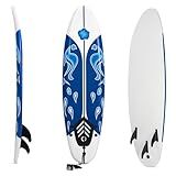 KOTEK 6' Surfboard, Surfing Board with 3 Removable Fins, Safety Leash, EPS Core & EPE Deck, Lightweight Surf Board for Teenagers, Adults, Beginners (White)