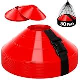 Soccer Training Cones Set, 75/50/25 Pack with Strap Holder & Carry Bag