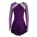 Dark Purple Skating Skirt Lady's Skating Costume Girls Simple Generous Figure Skating Dress Women