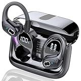 Wireless Earbuds 75hrs Bluetooth 5.4 Headphone Sport, 2025 Bluetooth Earbuds Stereo Deep Bass Over Ear Bud with Earhooks, ENC Noise Cancelling Mic, IPX7 Waterproof Earphone for Workout/Running