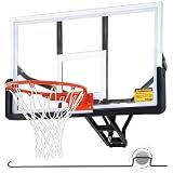 Defulion 54.5" Wall Mounted Basketball Hoop ，Shatterproof PC Backboard Basketball Goal with Adjustable Height for Garage, Indoor & Outdoor Use