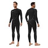 Seaskin Mens 3mm Shorty Wetsuit, Full Body Diving Suit Front Zip